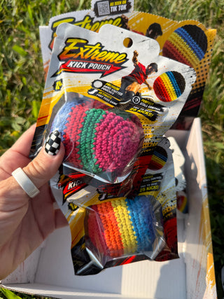 Extreme Retro Hand-Knitted Kick Pouch Footbag