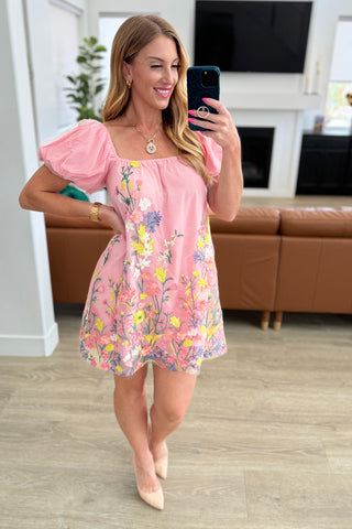 She's Blooming Balloon Sleeve Dress