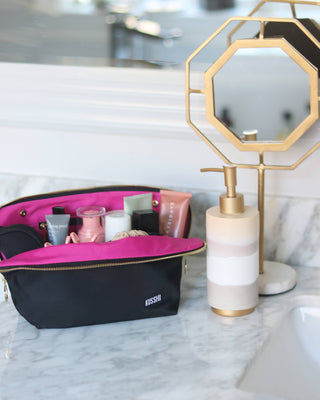 Vacationer Makeup Bag - Black/Leopard