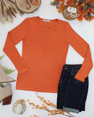 Georgia Long Sleeve Top - Pumpkin Spice