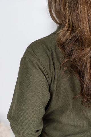 Lightweight Corduroy Button Down - Olive
