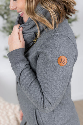 Quinn ZipUp Cowl - Charcoal