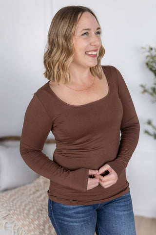 Alyssa Long Sleeve Top - Brown