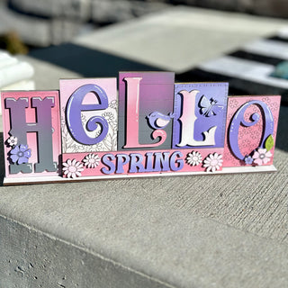 Hello Spring + Sweet Summer Reversible Standing Blocks