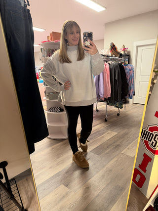 Oversized Inside Out and Reversible Mockneck Sweatshirt