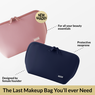 Neoprene Makeup Bag-Black/Pink