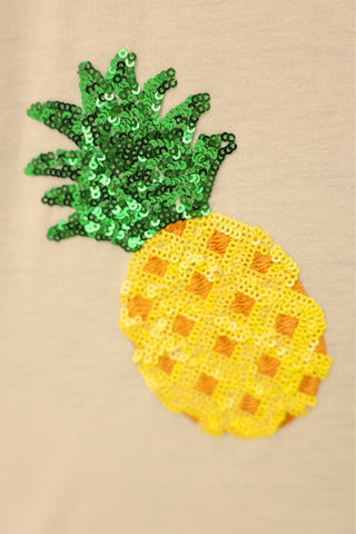 PREORDER- Tropical Fruit Sequin Patch Top