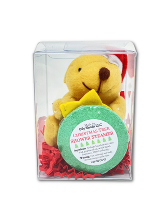 Christmas Bear Shower Steamer and Plush Gift Set: HollyBerry