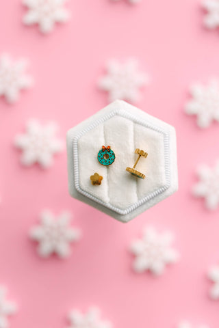 Wreath Flat-Back Earrings