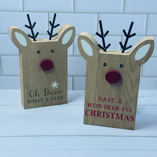 Block Reindeer Shelf Sitters