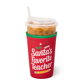 Swig Santa’s Favorite Teacher Iced Cup Coolie (Medium)