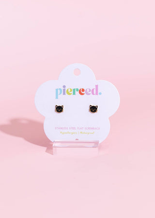 Black Cat Flatback Earrings