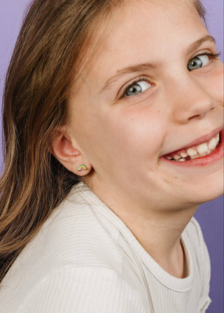 Rainbow & Pot of Gold Flat Back Earring