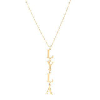 Custom Cleo Vertical Name Necklace - Water Resistant: Silver Mama