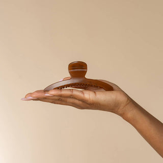 Recycled Plastic Large Arched Clip - Mocha