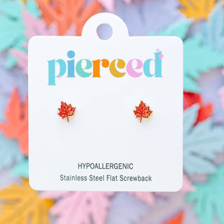 Maple Leaf Stud Earrings