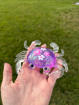 Glitter Flower Crab Squishy