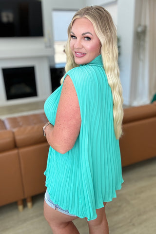 Feeling Fancy Pleated Halter Top