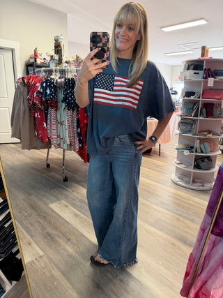 Vintage Americana Flag Graphic Tee