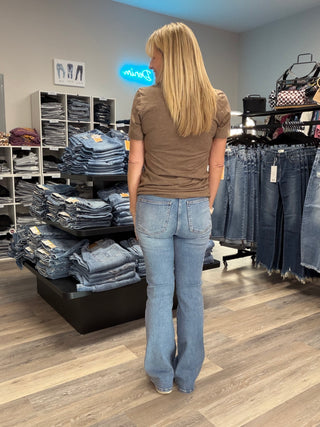 Judy Blue Daisy High Waist Tummy Control Bootcut Denim in Indigo