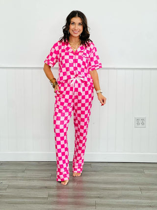 PREORDER: Button Front Pajama Pant Set in Three Prints