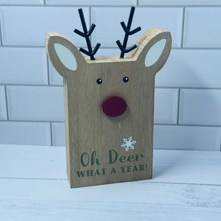 Block Reindeer Shelf Sitters
