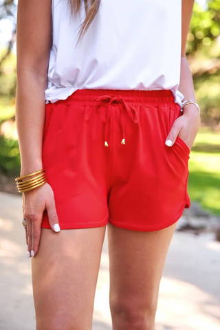Solid Red Everyday Shorts
