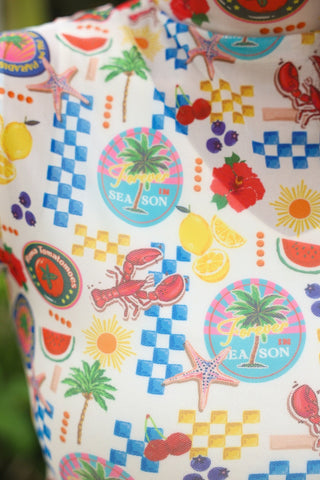 PREORDER- Kora Short Sleeve Mesh Top- Amalfi Mood