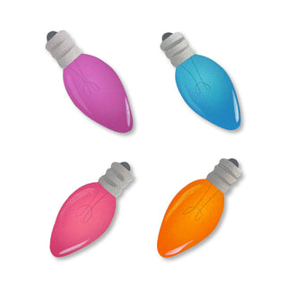 Christmas Light Bulb Mini Art Pop Magnets Set of 4: Bright