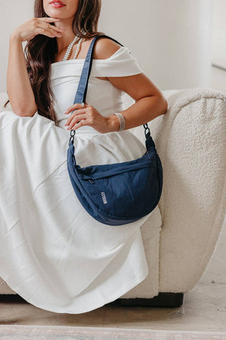 Navy Crescent Bag