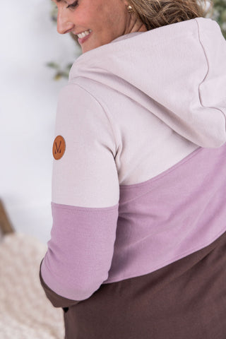 Colorblock Fullzip - Neutral, Purple, and Brown