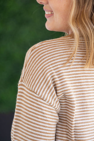 Miley Striped Sweater - Latte