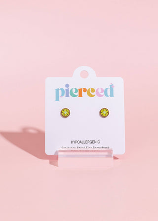 Kiwi Flatback Earrings
