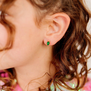 Green Holiday Lights Flatback Earrings