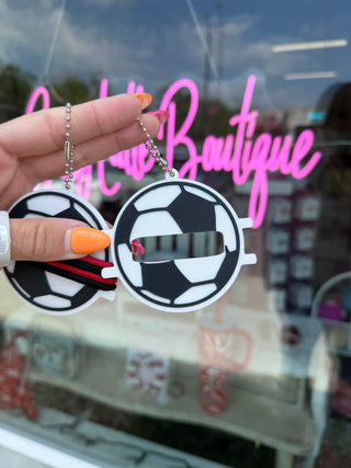 3D Printed Soccer Hair Tie & Bow Holder Keychain