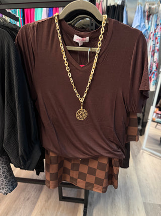 Jess Lea Basic Tee- Chocolate