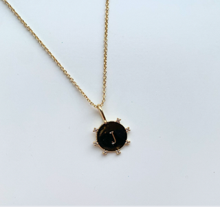 Harper Initial Charm in Gold with CZ Crystals