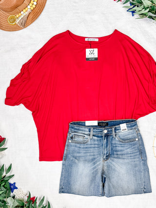 Darcy Dolman Top - Red
