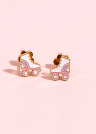 Roller Skate Flat Back Earrings