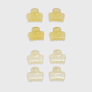 Mini Jelly Cloud Clips 8pc Set - Pearlized Cream & Butter Yellow