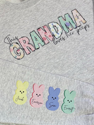 Custom Loves Her Peeps Graphic Sweatshirt