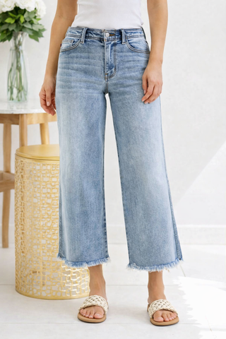 Fray Edge Wide Judy Blue Ankle
