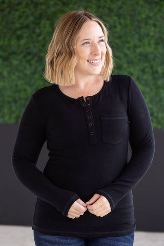 Georgia Long Sleeve Top - Black