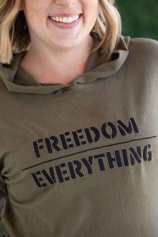 Corrine Embroidered Hoodie - Freedom Over Everything