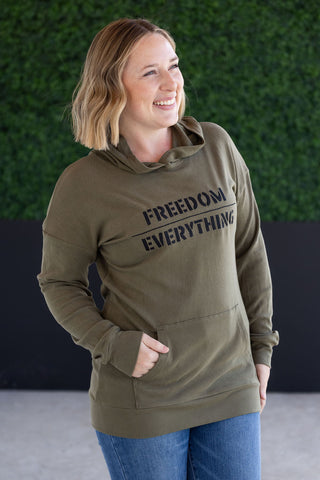Corrine Embroidered Hoodie - Freedom Over Everything