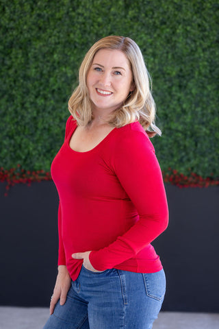 Alyssa Long Sleeve Top - Red