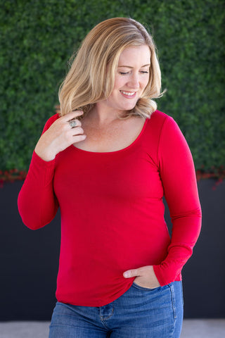 Alyssa Long Sleeve Top - Red
