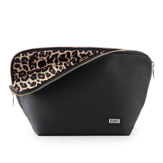 Vacationer Makeup Bag - Black/Leopard