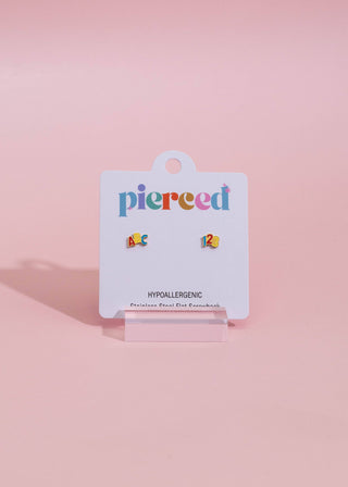 ABC & 123 Flat Back Earring
