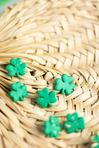 Shamrock Studs: Gold Lined